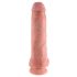 King Cock 11 - großer Saugnapf, Hoden Dildo (28cm) - Naturfarbe 