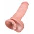 King Cock 11 - Saugnapf Dildo mit Hoden (28cm) - Natur