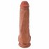 King Cock 11 - Haftfuß-Dildo mit Hoden (28cm) - Dunkel Natur