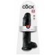 King Cock 11 - großer, mit Hoden versehener Saugnapfdildo (28cm) - Schwarz 