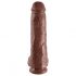 King Cock 11 - großer Dildo mit Saugnapf und Hoden (28 cm) - braun