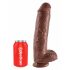 King Cock 11 - großer Dildo mit Saugnapf und Hoden (28 cm) - braun