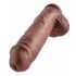 King Cock 11 - großer Dildo mit Saugnapf und Hoden (28 cm) - braun