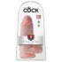 King Cock 9 Chubby - Dildo mit Saugnapf und Hoden (23 cm) - naturfarben