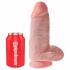 King Cock 9 Chubby - Dildo mit Saugnapf und Hoden (23 cm) - naturfarben