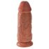 King Cock 9 Chubby - Saugnapf, Hoden Dildo (23cm) - Dunkles Natur 