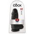 King Cock 9 Chubby - Saugnapf, Hoden Dildo (23cm) - Schwarz 