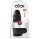 King Cock 9 Chubby - haftender Dildo mit Hoden (23 cm) - schwarz