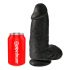 King Cock 9 Chubby - Saugnapf, Hoden Dildo (23cm) - Schwarz 