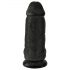 King Cock 9 Chubby - mit Saugnapf, mit Hoden Dildo (23 cm) - schwarz