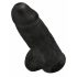 King Cock 9 Chubby - mit Saugnapf, mit Hoden Dildo (23 cm) - schwarz