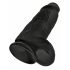 King Cock 9 Chubby - haftender Dildo mit Hoden (23 cm) - schwarz