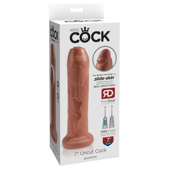 King Cock 7 - naturgetreuer Dildo (18 cm) - dunkel natur