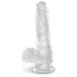 King Cock Clear 6 - Saugfuß, Hoden kleiner Dildo (15cm) 