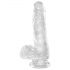 King Cock Clear 6 - Saugfuß, Hoden kleiner Dildo (15cm) 