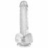 King Cock Clear 6 - Saugfuß, Hoden kleiner Dildo (15cm) 