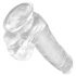 King Cock Clear 6 - Saugfuß, Hoden kleiner Dildo (15cm) 