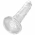 King Cock Clear 8 - Saugnapf Dildo mit Hoden (20cm) 