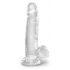 King Cock Clear 7 - Saugnapf, Hoden Dildo (18cm) 