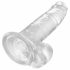 King Cock Clear 7 - Saugnapf, Hoden Dildo (18cm) 