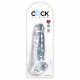 King Cock Clear 8 - Saugnapf, Hoden Dildo (20cm) 