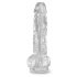 King Cock Clear 8 - Saugnapf, Hoden Dildo (20cm) 