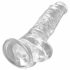 King Cock Clear 8 - Saugnapf, Hoden Dildo (20cm) 