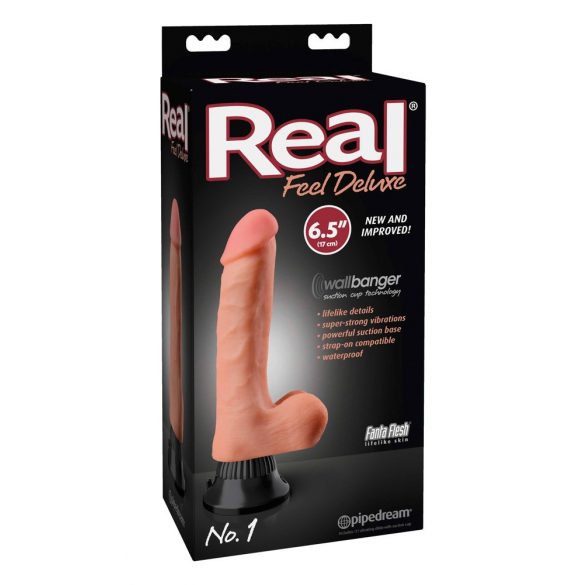 Real Feel Deluxe No.1 - Hoden, realistischer Vibrator (natur) 