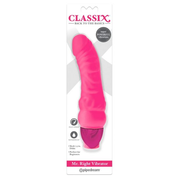 Classix Mr. Right - Einsteiger, penisförmiger Silikonvibrator (rosa) 