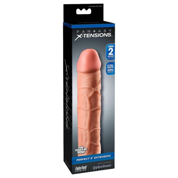 X-TENSION Perfect 2 - realistischer Penishülle (20,3cm) - naturfarben 