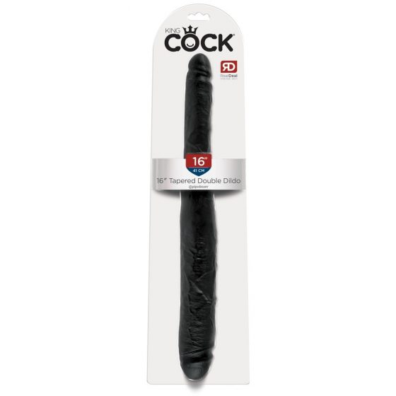King Cock 16 Tapered - realistischer Doppeldildo (41cm) - schwarz