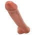 King Cock 15 - Saugnapf, mit Hoden, Riesendildo (38cm) - dunkel naturfarben