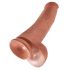 King Cock 15 - Saugnapf, Hoden, riesiger Dildo (38cm) - Dunkles Natur 