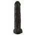 King Cock 15 - haftender Dildo mit Hoden (38 cm) - schwarz