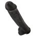 King Cock 15 - gigantischer, saugnapfbasierter, Hoden-Dildo (38cm) - schwarz 