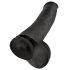 King Cock 15 - gigantischer, saugnapfbasierter, Hoden-Dildo (38cm) - schwarz 