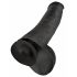 King Cock 15 - haftender Dildo mit Hoden (38 cm) - schwarz