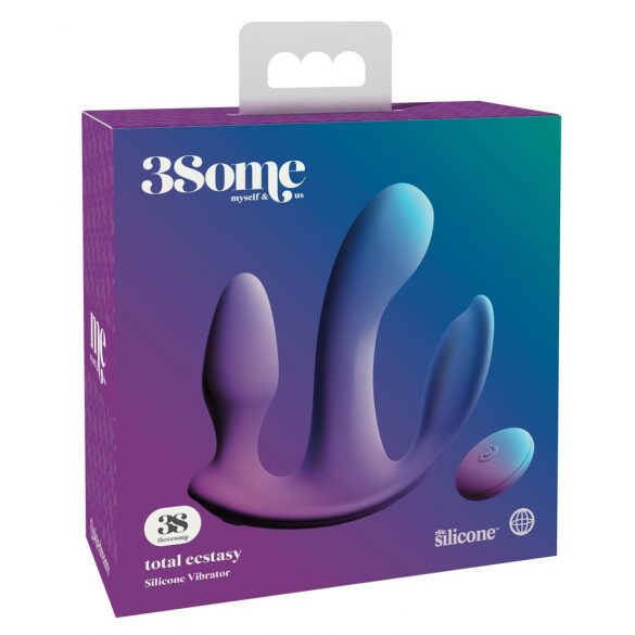 3Some total Ekstase - Akkubetriebener, funkgesteuerter Dreifach-Vibrator (lila) 