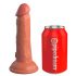 King Cock Elite 6 - haftfähiger, realistischer Dildo (15cm) - dunkel Natur 