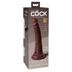   King Cock Elite 7- Saugnapffuß, realistischer Dildo (18cm) - Braun
