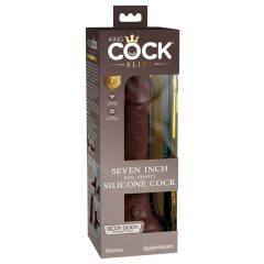   King Cock Elite 7- Saugnapffuß, realistischer Dildo (18cm) - Braun