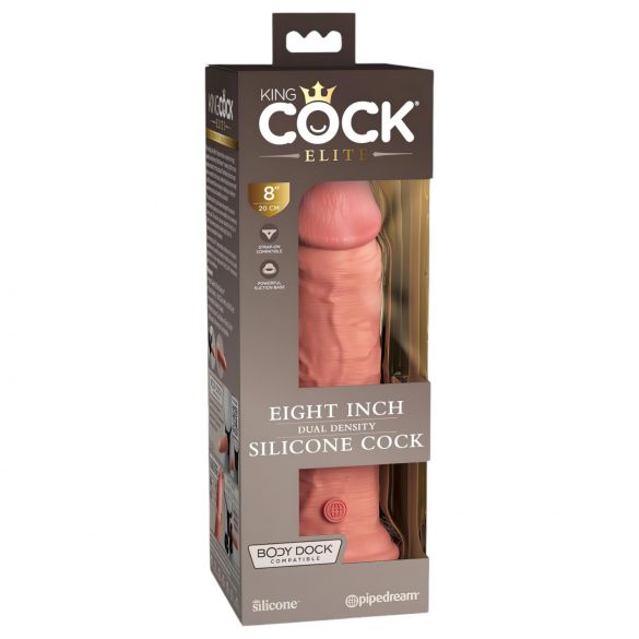 King Cock Elite 8 - Saugnapffuß, realistischer Dildo (20cm) - Naturfarbe 