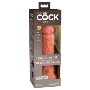 King Cock Elite 8 - Saugnapf, realistischer Dildo (20cm) - dunkles Natur