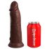 King Cock Elite 8 - Saugnapf, lebensechter Dildo (20cm) - Braun 