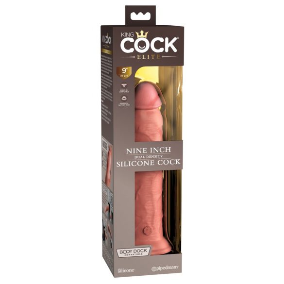 King Cock Elite 9 - Saugnapf, realistischer Dildo (23cm) - Naturfarbe 