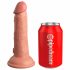 King Cock Elite 6 - Saugnapf, realistischer Vibrator 15cm (dunkle Natur) 