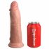 King Cock Elite 8 - Saugnapfbasis, realistischer Vibrator (20cm) - Naturfarbe 