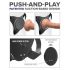 Body Dock G-Punkt Pro - akkubetriebener, funkgesteuerter Strap-on-Bodysuit (schwarz) 