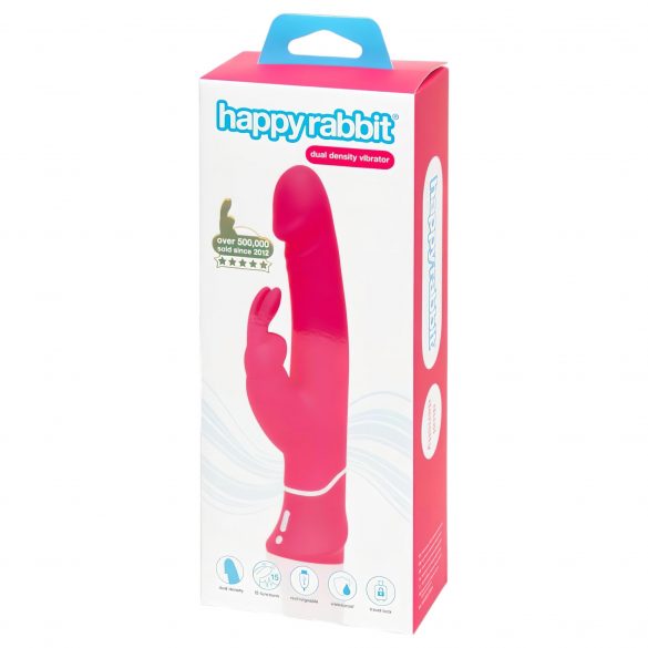 Happyrabbit Dual Density - wasserdichter Vibrator mit Klitorisarm (Pink) 