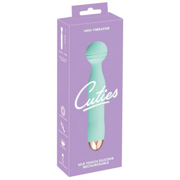 Cuties Mini Wand - Akkubetriebener, wasserdichter, massierender Vibrator (grün) 